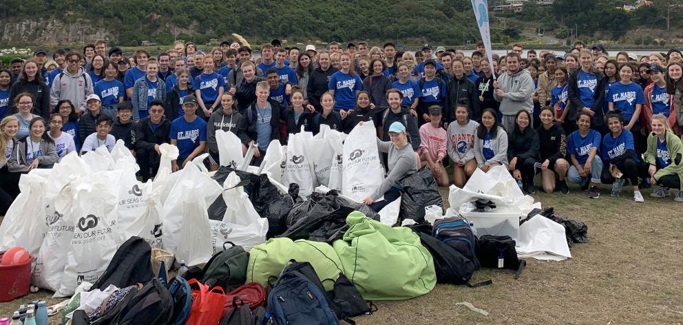About 190 University of Otago students from St Margaret’s College removed this rubbish in a clean...