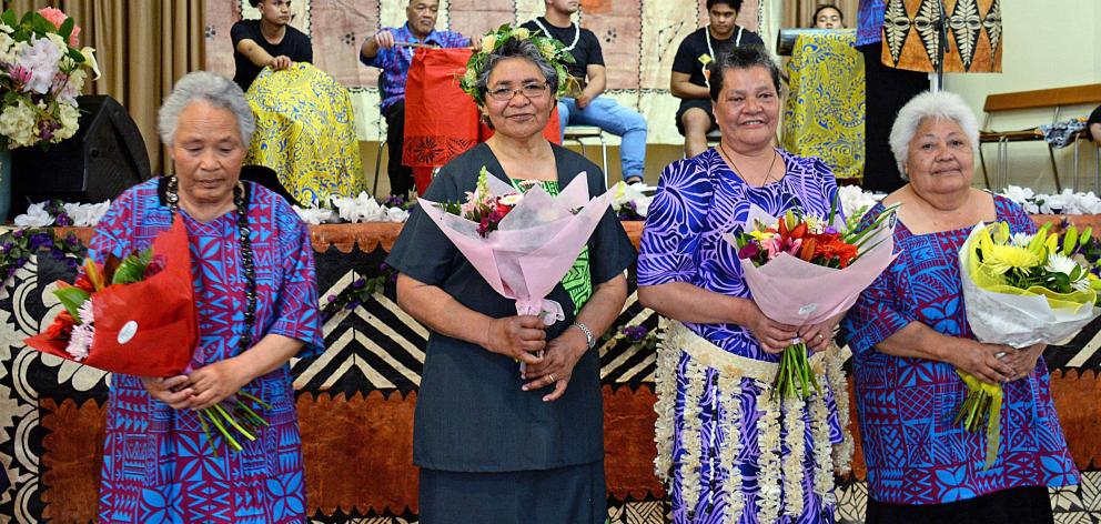 Four of the original members from 1989 in (from left) Tima Taiti, Ana Perkins, Olivia Malama, and...