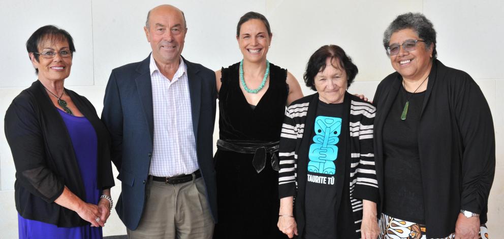 Dunedin kaumatua (elders, from left) Anne Robertson, Otakou upoko (head) Edward Ellison, project...