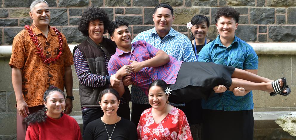 (Back, from left) Rev Tema Alailima-Eteuati, of Samoa, PhD in theology, Noah Eteuati-Rooney (18)...