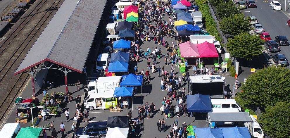 A bird's eye view of the market during Alert Level 1. Photo: ODT files.