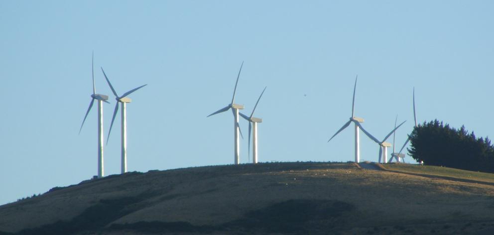 Pioneer Energy’s Mt Stuart wind farm, near Milton. Photo: ODT.