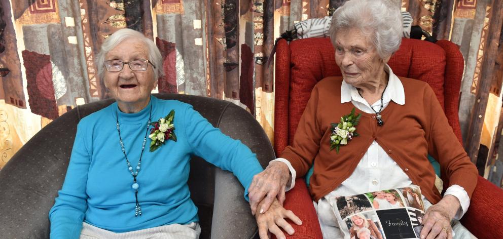 Birchleigh Residential Care Unit residents Elma McRobbie (left) and Vi Byers will celebrate their...