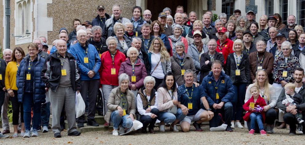 Participants assemble for a briefing at Olveston on Saturday morning. 