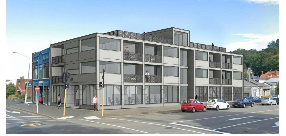An artist’s impression, included in a demolition consent application, of a proposed new apartment...