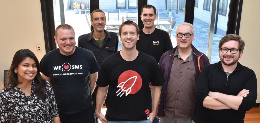 Modica’s Dunedin-based team Neeta Mhatre (left), Mark Goldfinch, Emmanuel Delaborde, Gavin...