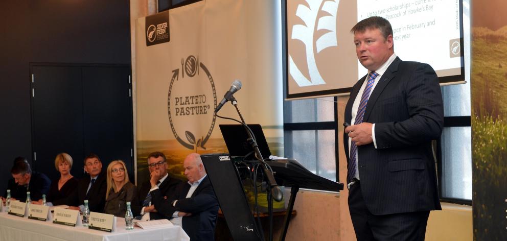 Fiona Hancox (second from left) attends her first Silver Fern Farms annual meeting in 2015. ...