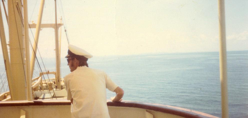 The captain in the mid-Atlantic in 1974. Photo: Supplied