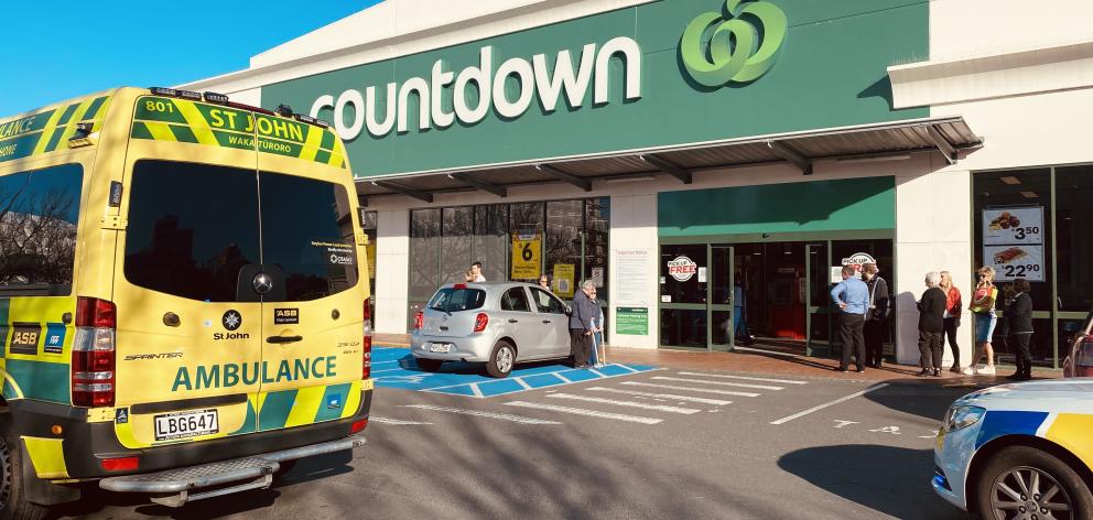 Emergency services at the scene after reports of multiple stabbings. Photo: Craig Baxter