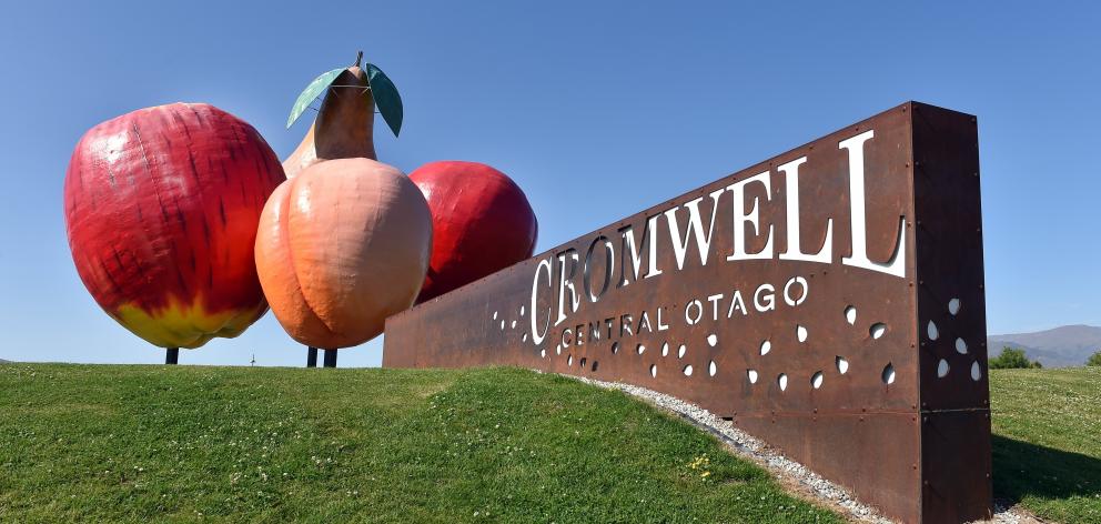 The ‘‘big fruit’’ fronting the Cromwell town centre was completed in 1990 to put the town on the...