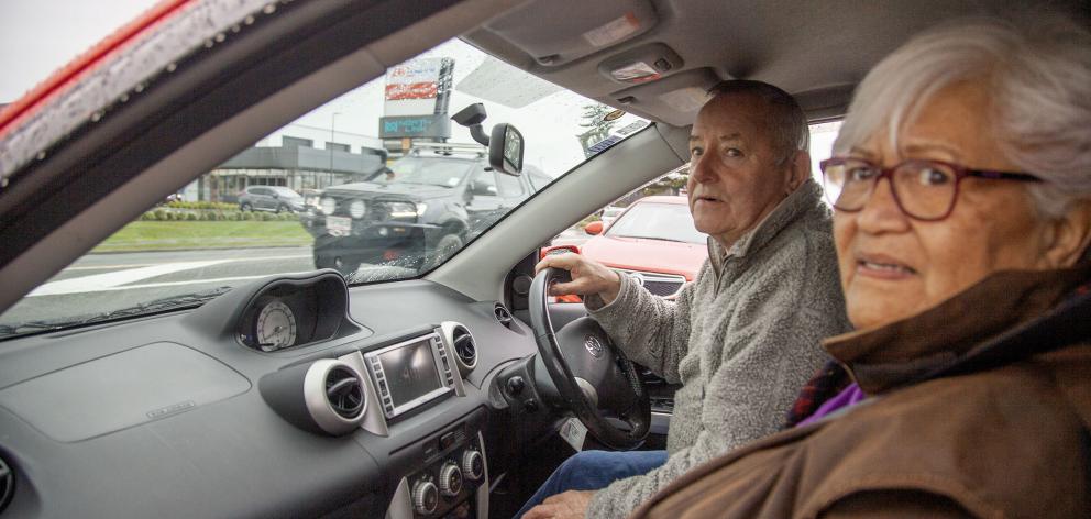 Langdons Rd resident Ian Wilkie drives his wife, Roz, to the nearby Northlink shopping centre....