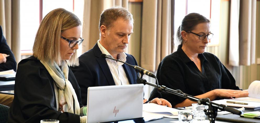 AB Lime counsel Bridget Irving, of Gallaway Cook Allan (left), general manager Stephen Smith and...