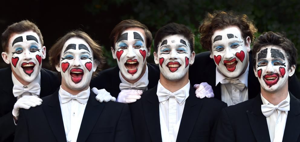 The University of Otago Capping Sextet, comprising (from left) James Smythe (23), Finn Shaw (22),...