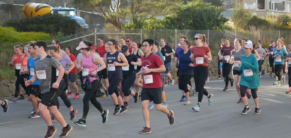 Runners in full flight during the Dunedin Marathon 10km event in 2019. Photo: The Star files