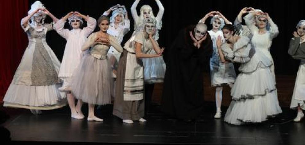 Seth Allen as Fester is accompanied on stage by the ancestors. Photo: Supplied