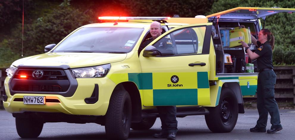 St John intensive care paramedics Pat Bain and Jenetta Johnson check the new rapid response...
