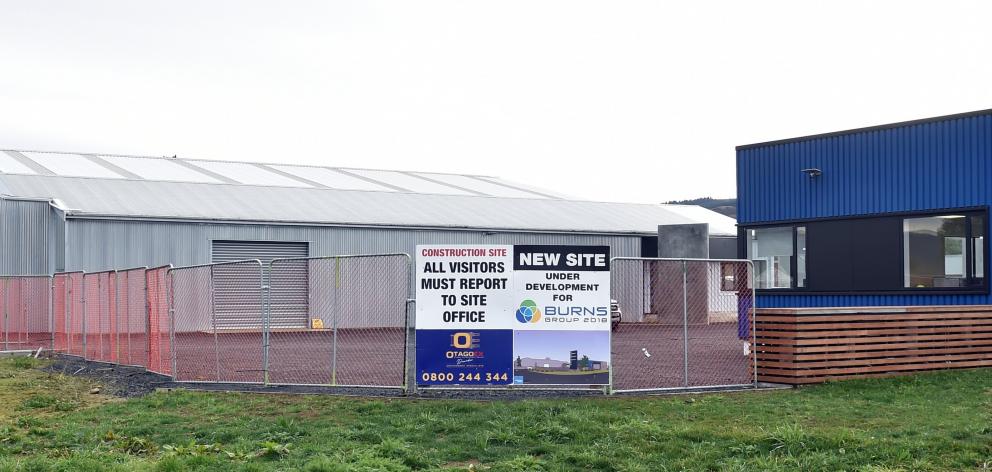 Burns Group Limited’s newly finished yard in Mosgiel sits empty on Wednesday morning after its...