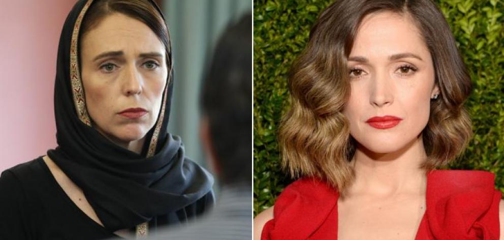 Prime Minister Jacinda Ardern and Rose Byrne. Photos: Getty Images