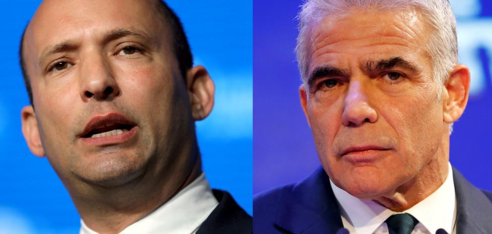 Naftali Bennett (left) and Yair Lapid plan to take the leadership in turns. Photos: Reuters
