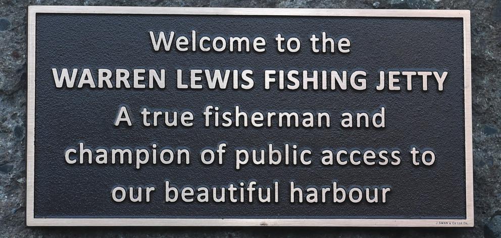 The plaque naming the jetty after him.