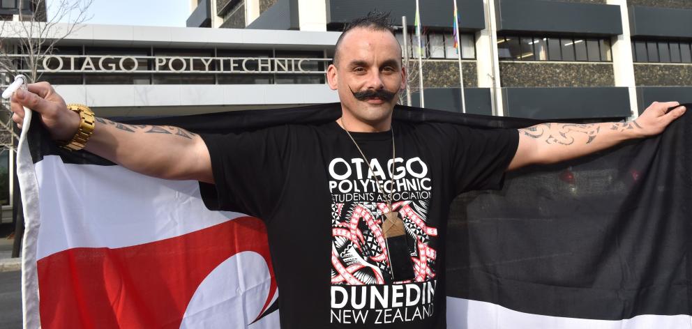 Otago Polytechnic Students’ Association president Ezra Tamati says polytechnic students will face a simple ‘‘yes or no’’ vote on whether the tino rangatiratanga flag should fly at the Dunedin campus. PHOTO: GREGOR RICHARDSON