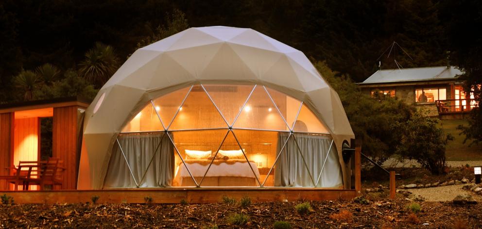 A premium "glamping" geo-dome. Photos: Stephen Jaquiery