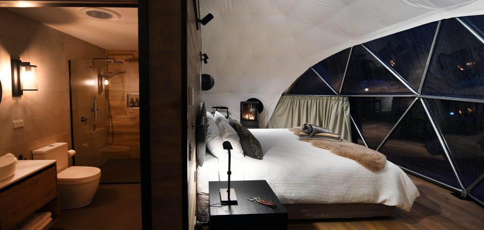 Inside one of the luxurious geo-domes.