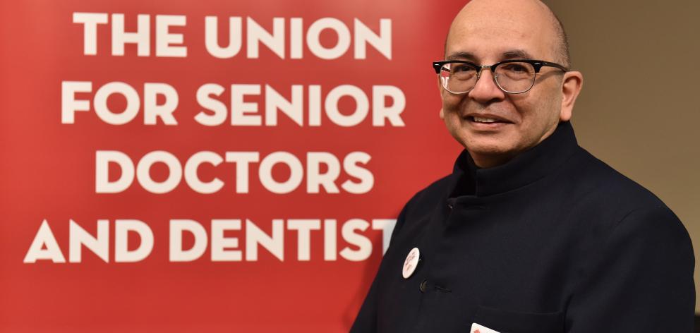 Association of Salaried Medical Specialists president Dr Julian Vyas presented union concerns at...