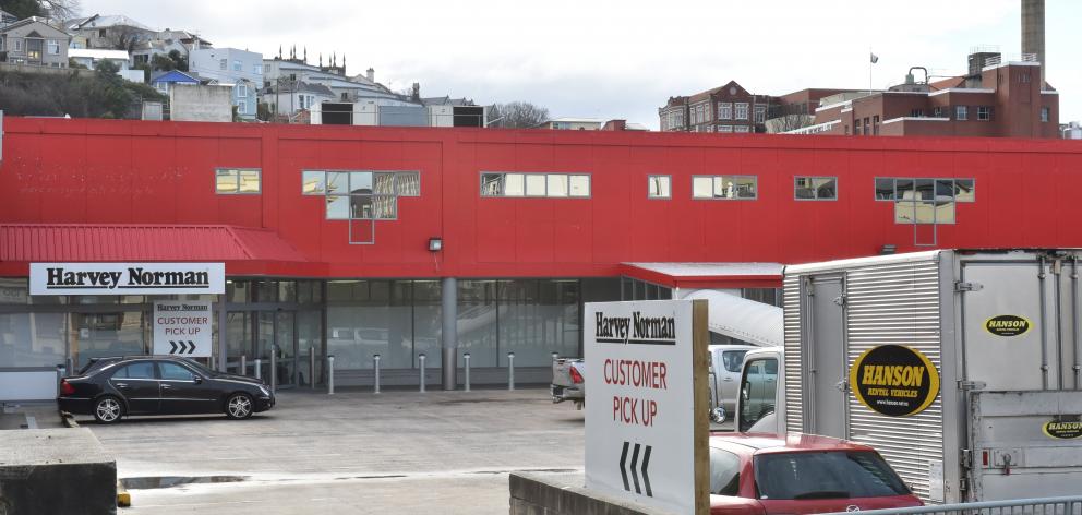 Harvey Norman has moved into the former Warehouse site in Maclaggan St in Dunedin for six months....