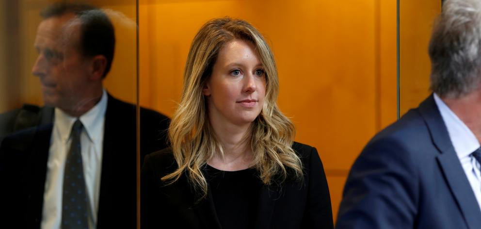 Former Theranos CEO Elizabeth Holmes leaves after a hearing at a federal court in San Jose. Photo: Reuters