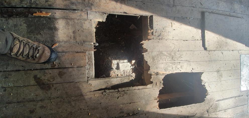 The Lake Manapouri Department of Conservation Shallow Bay Hut which had its floors and rungs on bunk ladders damaged by vandals last month. Photo: Supplied
