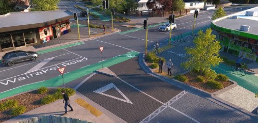 The new design for the Aorangi and Wairakei Rds intersection. Photo: CCC