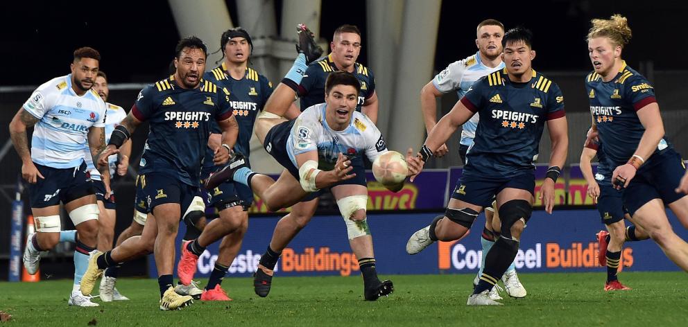 The Highlanders in action against the Waratahs during the Super Rugby competition. PHOTO: PETER...