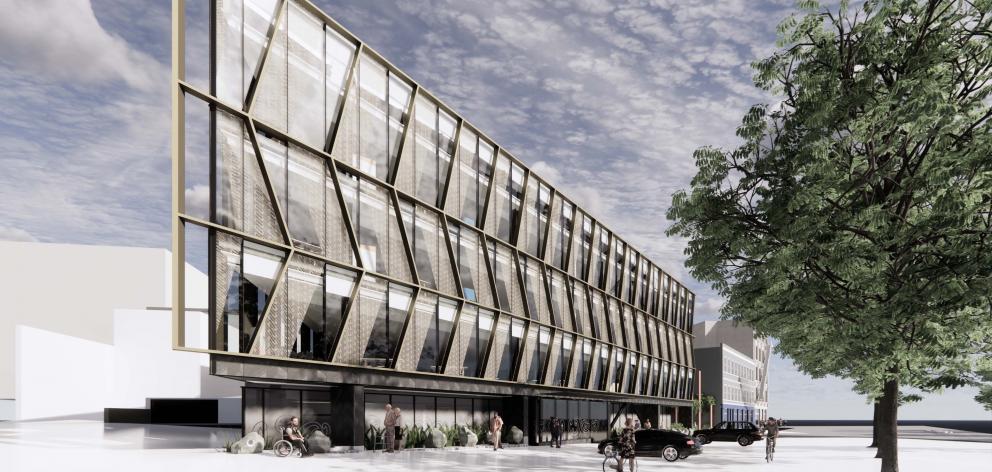 A concept image of Ngai Tahu Property’s planned ACC office building in Dunedin’s city centre,...