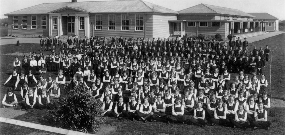 In 1936 the school lined up for a similar photo. Photo: Supplied  								                       ...