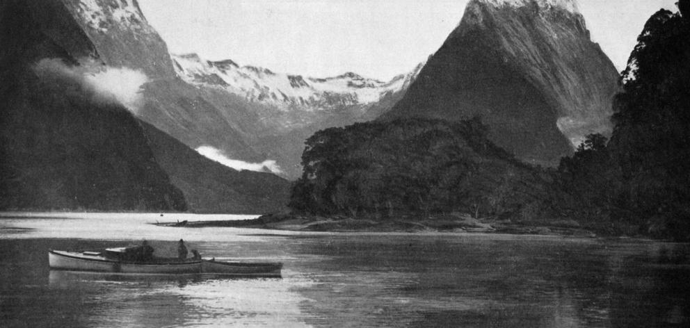 Mitre Peak and Sinbad Gully, Milford Sound. — Otago Witness, 23.8.1921. COPIES OF PICTURE...