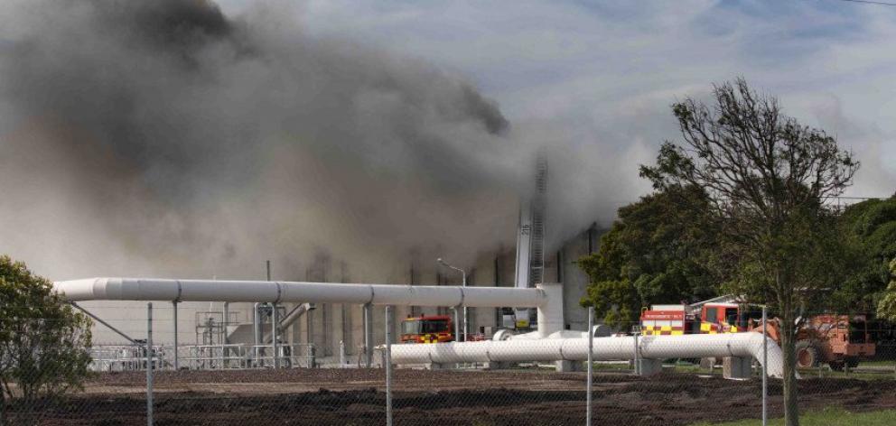 The fire at the wastewater treatment plant started on Monday. Photo: Newsline