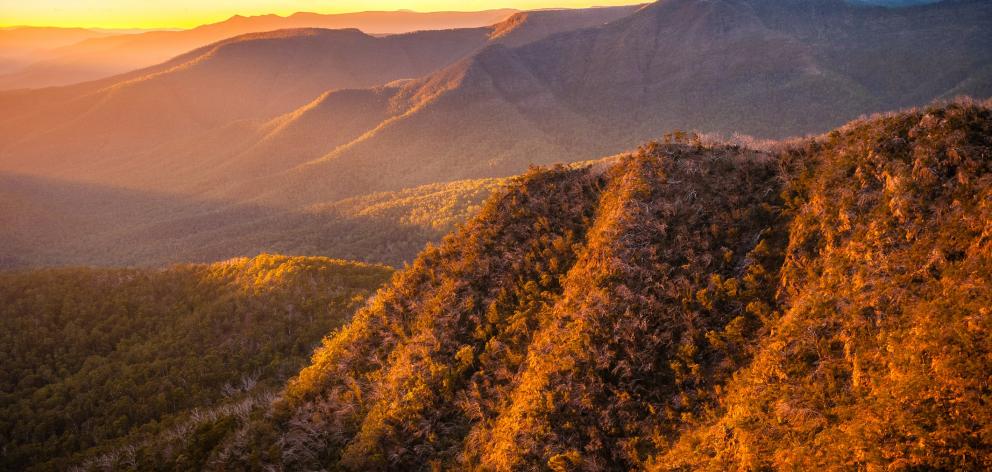 The upper Wonnangatta River valley, seen from Mt Speculation, in the Alpine National Park of northeast Victoria. Photo: Getty Images