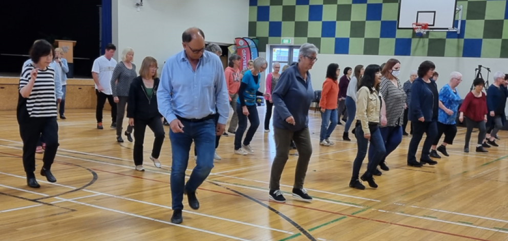 Line dancing lessons at a Christchurch City Council-owned hall. Photo: RNZ / Rachel Graham