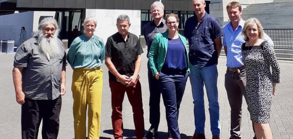 The guardians made their submission to government last month at the Beehive. Rebecca McLeod is pictured fourth from the right. Photo: Supplied
