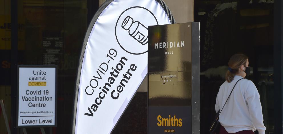 The Meridian Covid-19 vaccination centre in Dunedin. PHOTO: GREGOR RICHARDSON