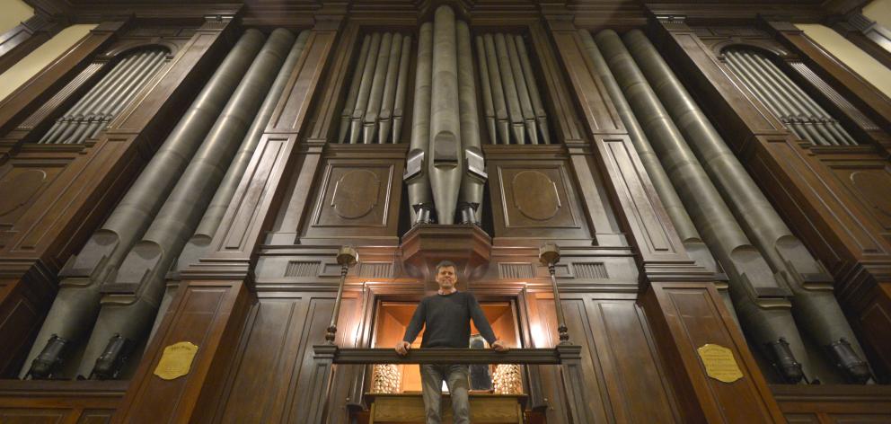 City organist David Burchell in front of the Dunedin Town Hall’s organ, Norma. PHOTOS: SUPPLIED,...