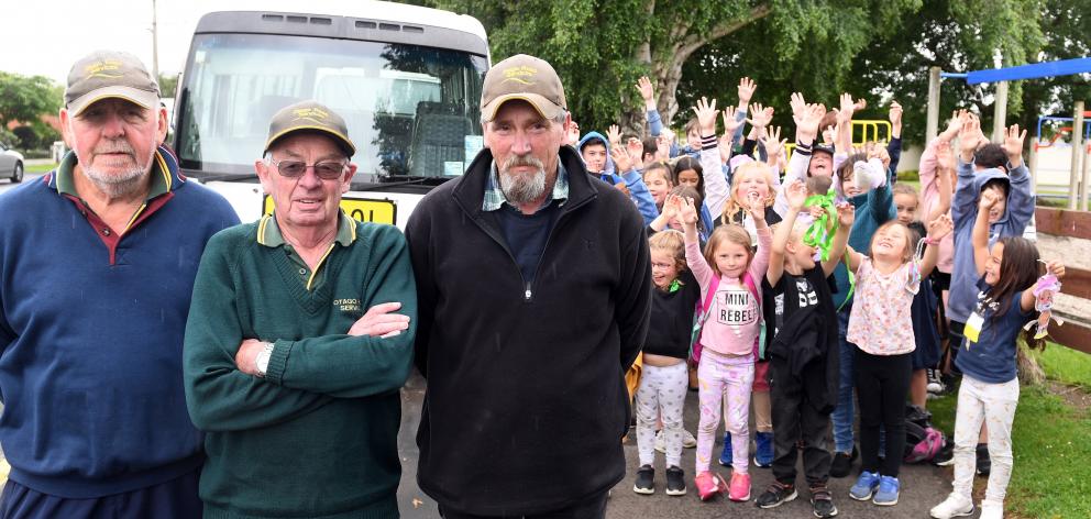 Pupils from Outram School wish their bus drivers well for the future. The drivers, from Otago...