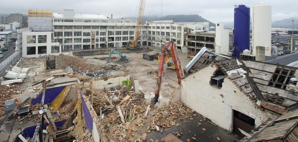 The Cadbury factory is cleared to make way for the new Dunedin Hospital. PHOTO: GERARD O’BRIEN