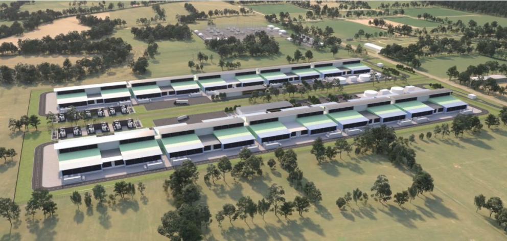 An artist’s impression of the proposed data centre outside Invercargill. IMAGE: DATAGRID NZ