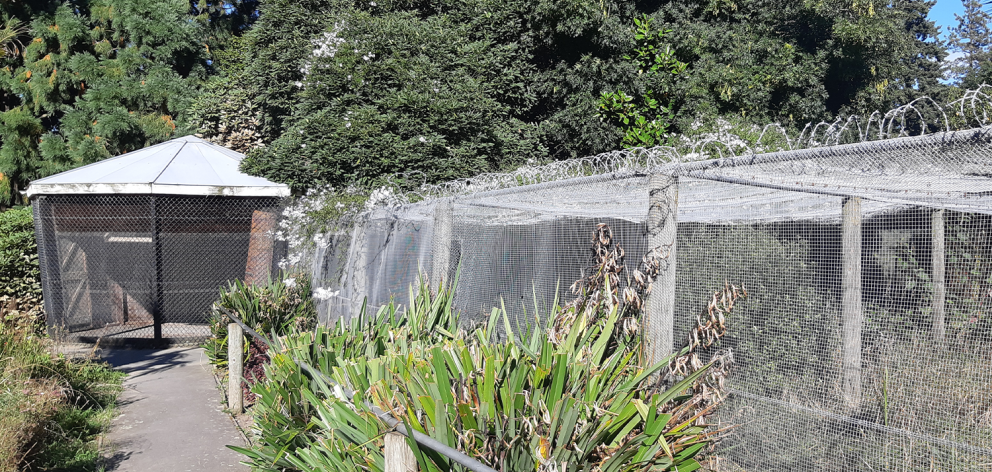 The empty aviary at Ashburton Domain will be off limits while the buildings are demolished. Photo...
