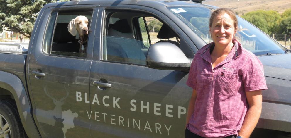 Independent vet Amy Watts, of Black Sheep Veterinary, seen with her dog, Weka, has learned a lot in the year since she started her own practice. PHOTO: VALU MAKA