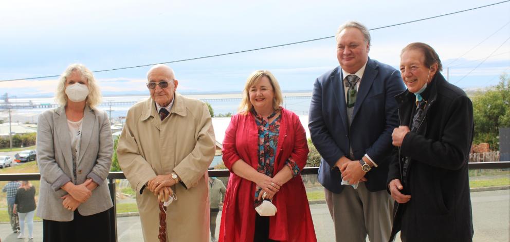 At the opening of the six new kaumatua units in Bluff yesterday are (from left) Invercargill...
