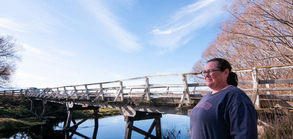 Debbie Paterson at the Halls Ford bridge which separates both sides of her and husband James’...