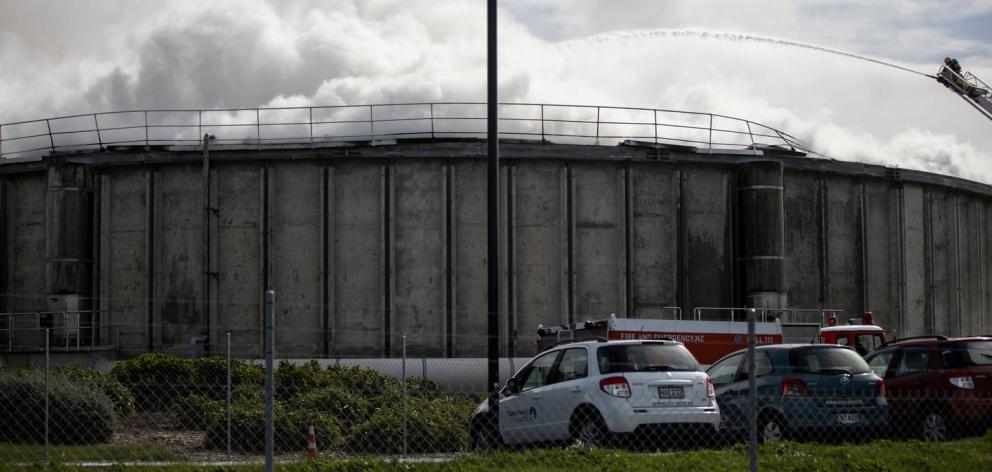 Christchurch's wastewater treatment plant caught fire in November last year. Photo: George Heard